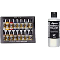 Vallejo Model Air Set - Set de pintura acrílica (16 unidades)- multicolor + 71.199- Limpiador Aerógrafo - 200 ml